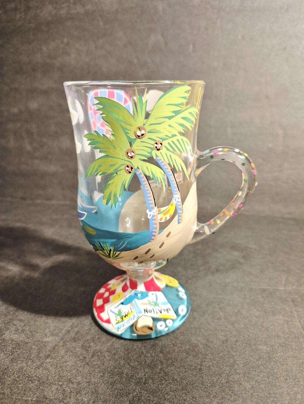 Lolita Caribbean Dreaming Glass Mug Retired Pre-0wned